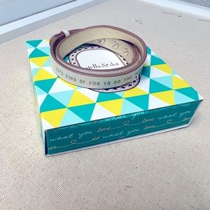 Stella & Dot Signature Engravable Leather Wrap Walt Disney Quote